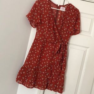 Rust wrap dress